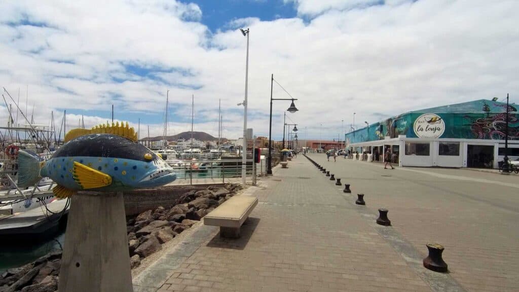 View Along the Promenade to Corralejo Harbour