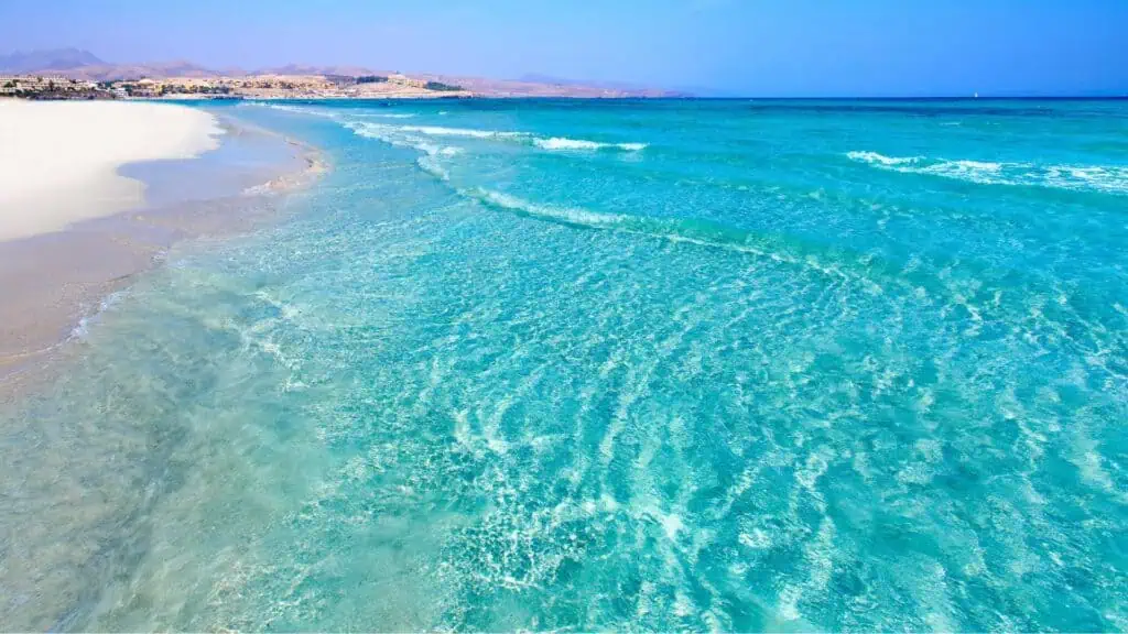 Beautiful clear water at Costa Calma Beach Fuerteventura