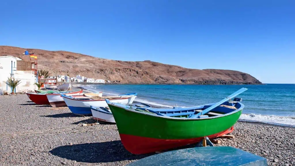 Boats on the shore at Pozo Negro Fuerteventura